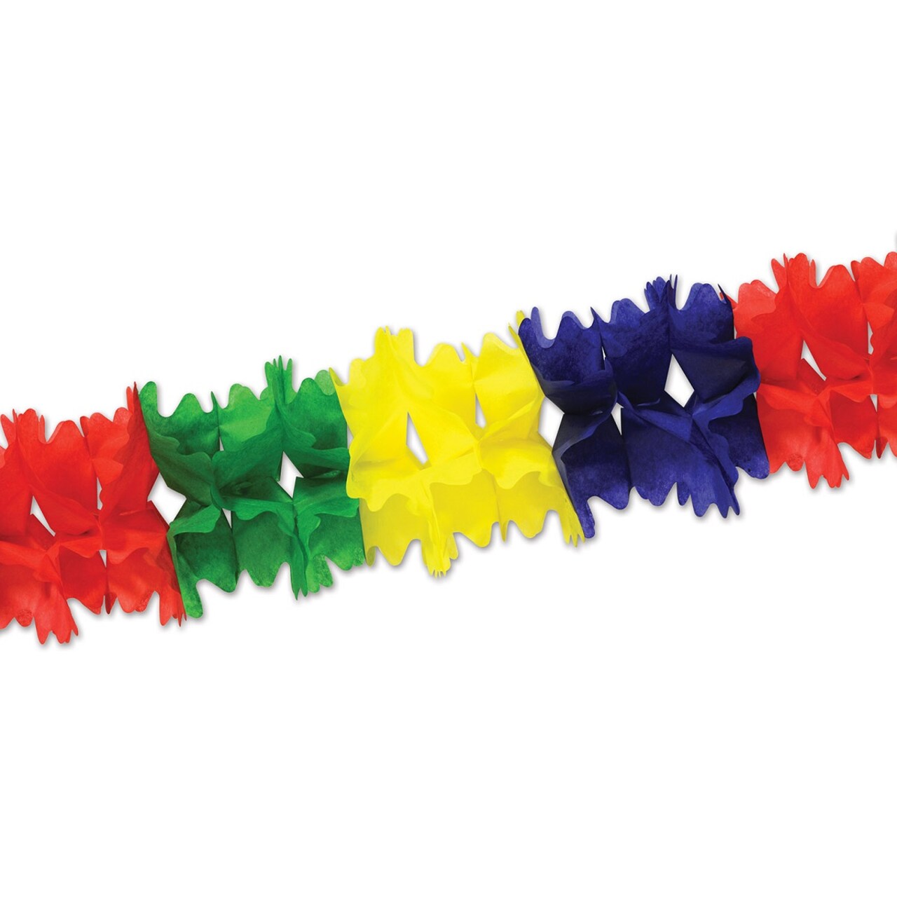Beistle Club Pack of 12 Green, Red, Blue and Yellow Festive Pageant Garland Decorations 14.5'